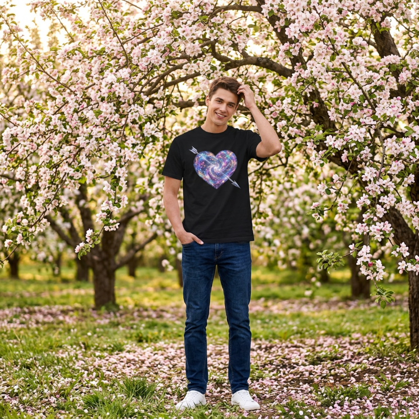 Heart of the universe - on a black t-shirt