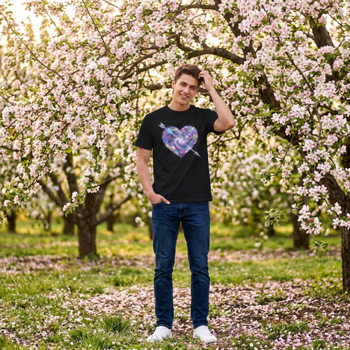 Heart of the universe - on a black t-shirt
